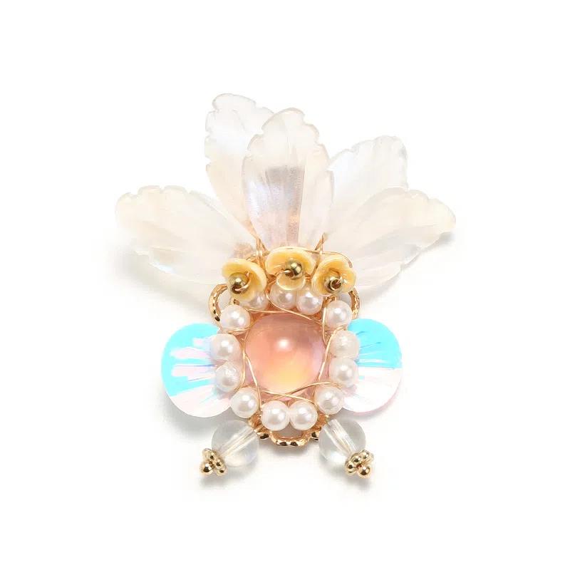 如花梦 幻彩鲤鱼侧边刘海夹古风 琉璃 发夹 女款