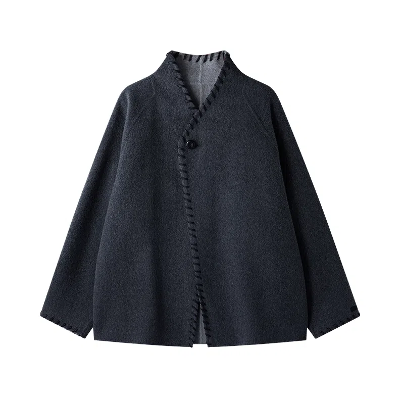 HERBEL Cashmere Silk Coat Single Button