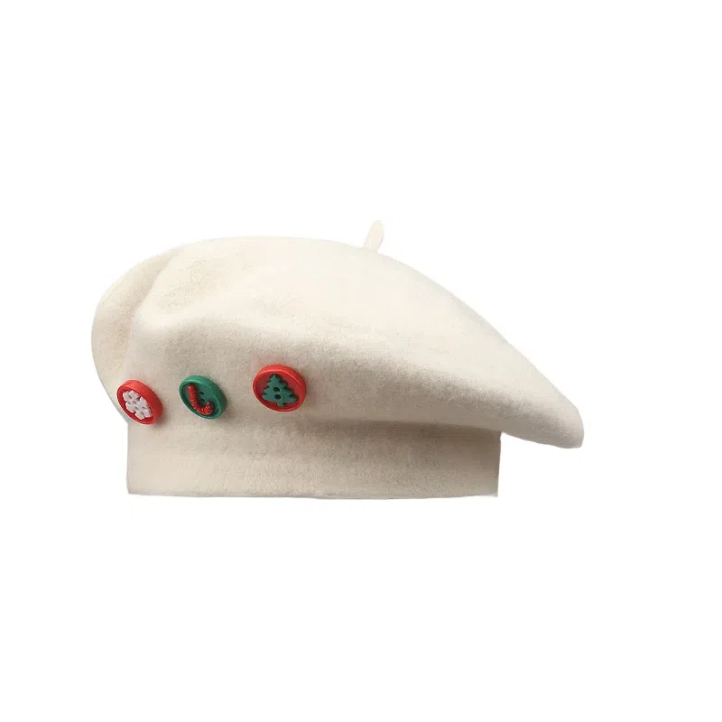 钓鱼熊 氛围感保暖画家艺保暖日系百搭显脸小 羊毛 贝雷帽 男女同款情侣款