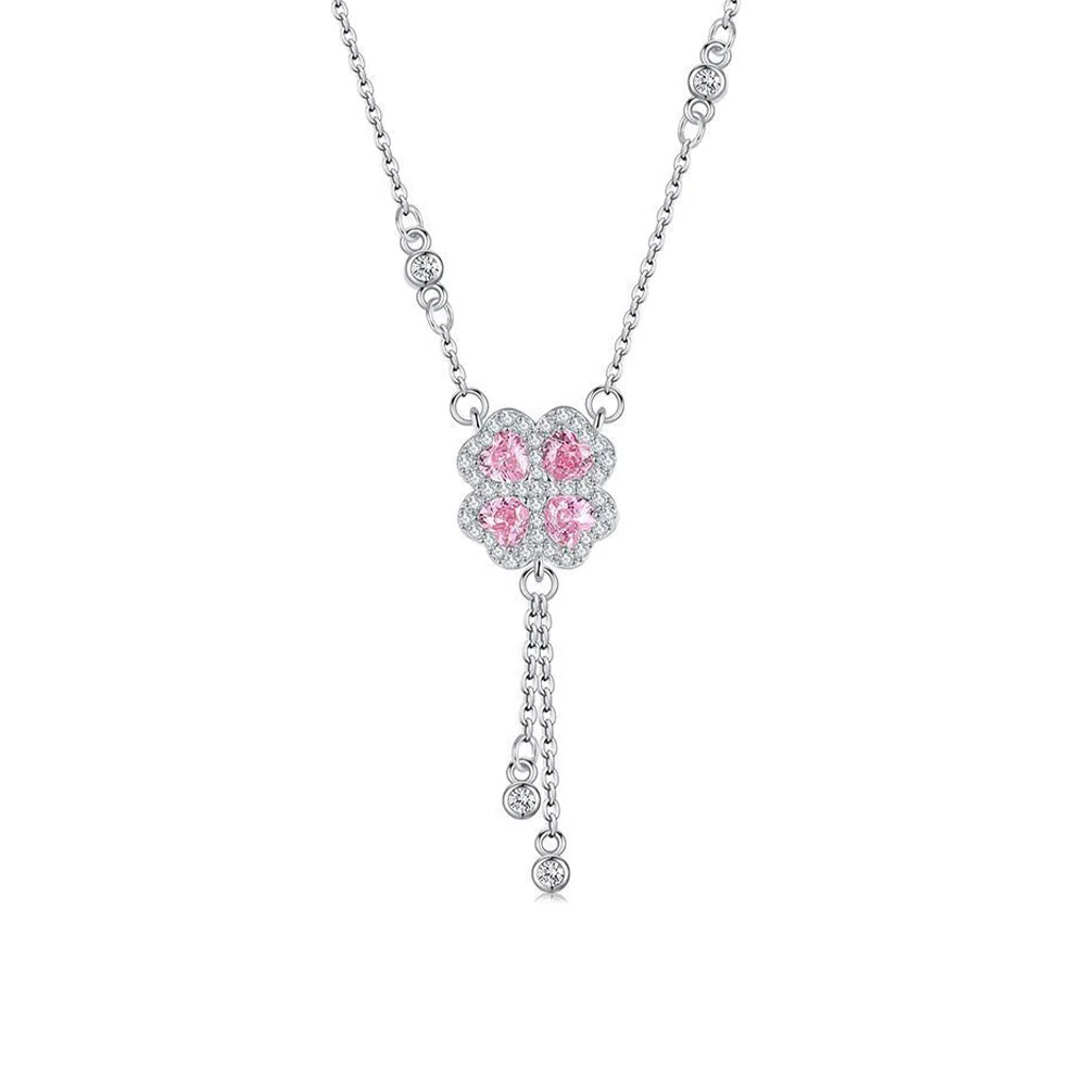 【S925银 甜心四叶草】 七七银饰  心动浪漫简约可爱 时尚气质精致奢华优雅设计 轻奢闪耀轻盈百搭小众高级感 纯银 项链 女款