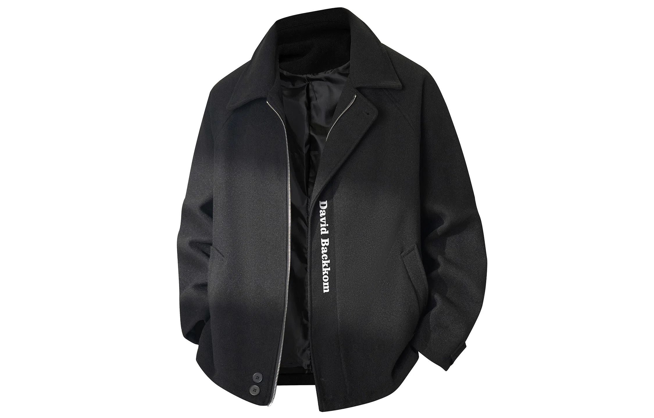 大卫贝肯 轻熟风韩系简约翻领毛呢茄克外套厚款潮流宽松休闲学院风百搭舒适呢子大衣 男女同款