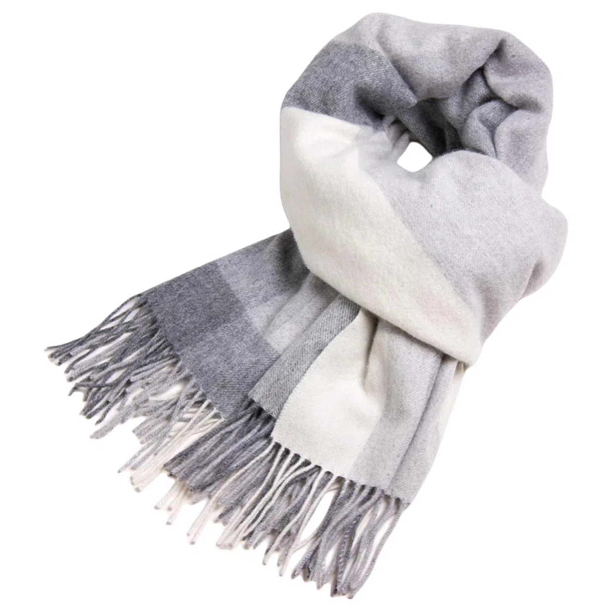 红豆 简约格纹舒适柔软保暖 混纺 绒线围巾 男女同款情侣款