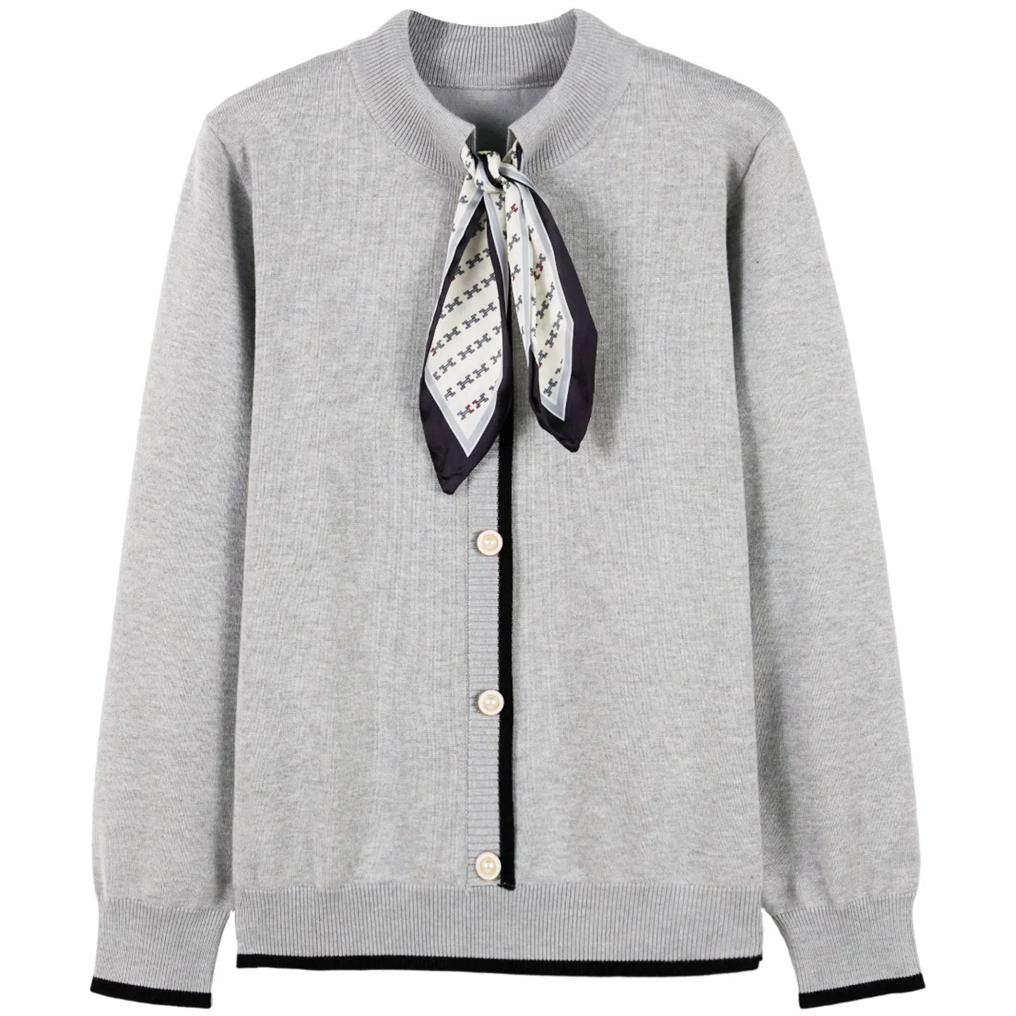 她池 优雅宽松款长袖针织衫 女款