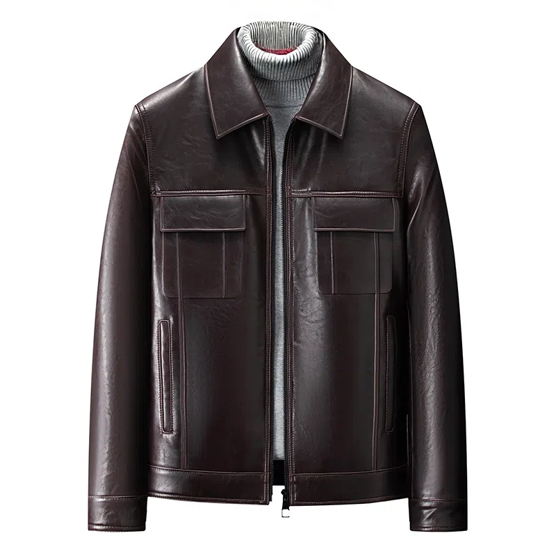 袋鼠 轻奢简约商务轻熟风舒适阔挺亲肤时尚都市通勤优雅气质真皮羊皮纯色换季保暖耐磨皮衣 男女同款