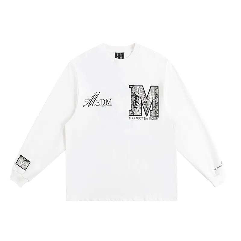 MR.ENJOYDA MONEY Leopard Print Long Sleeve Tee White