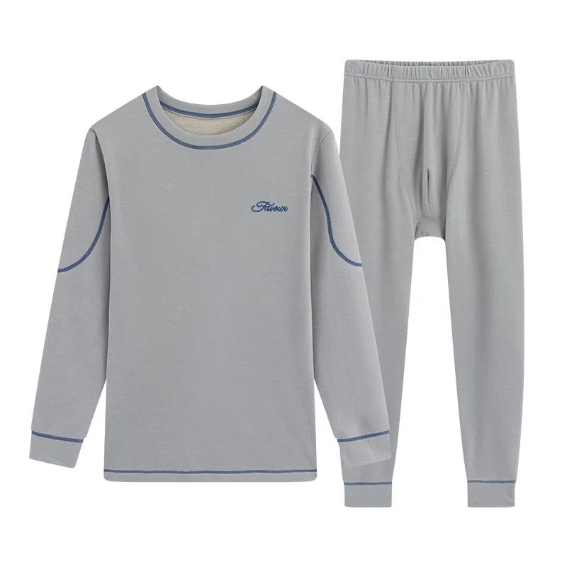 贴身领域 发热柔软抗寒长袖长裤保暖套装 男款