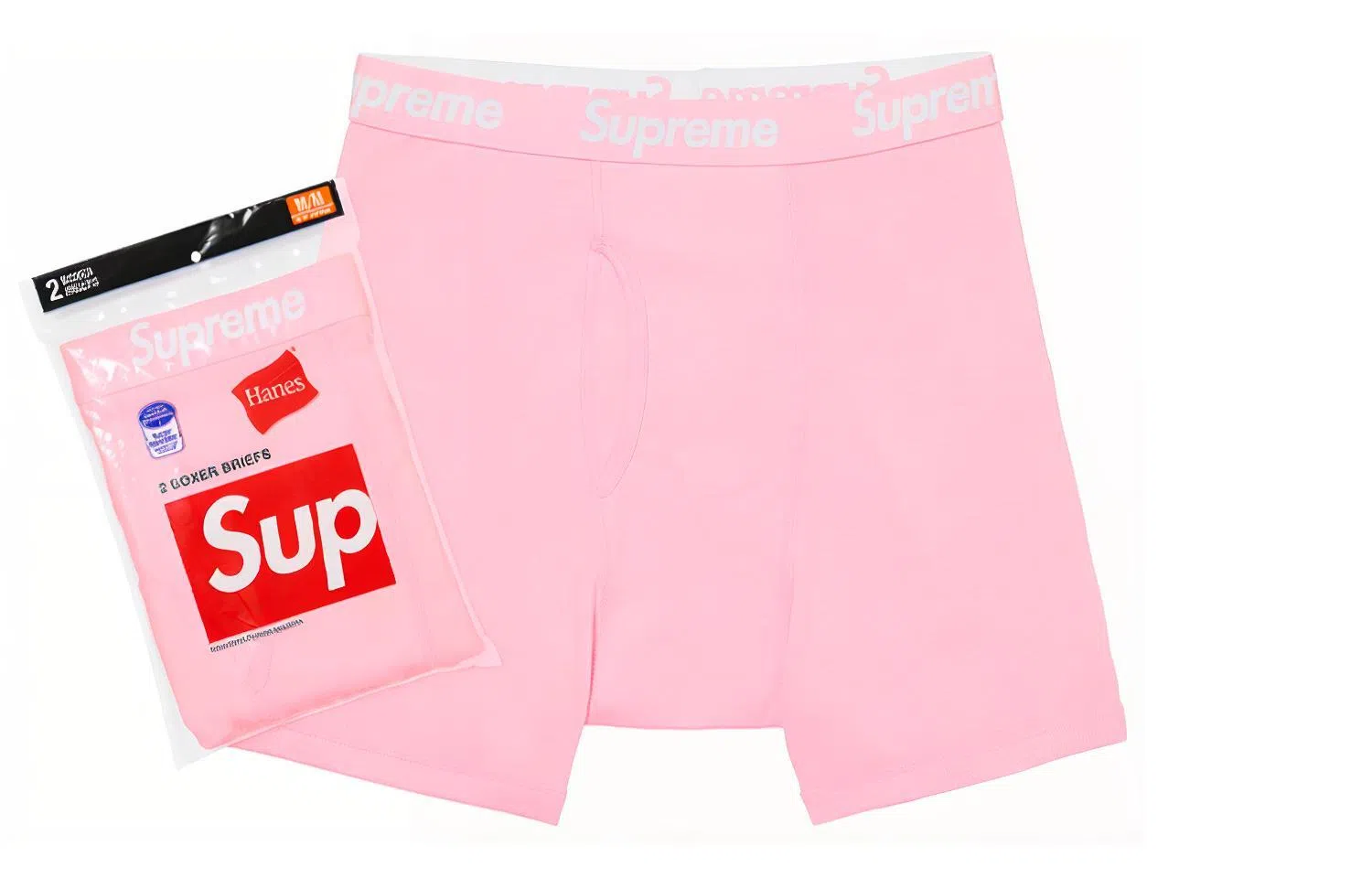 Supreme x Hanes Boxer Briefs Pink