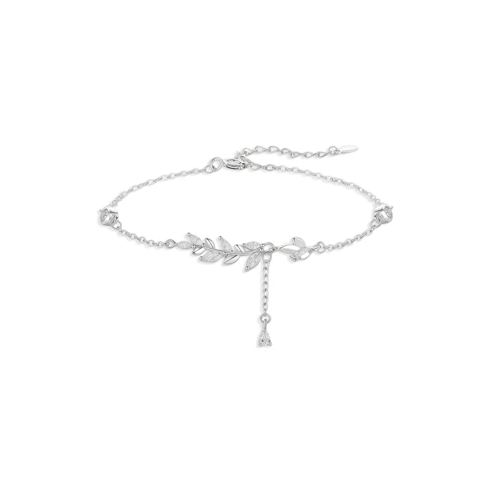 【纯银999 | 穗穗平安】 凤祥囍事 老凤祥 优雅浪漫温柔小众设计简约学生日常轻奢高级感经典百搭上岸通勤浪漫约会可调节 足银 手链 女款