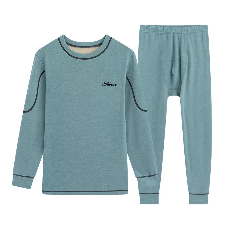 贴身领域 发热柔软抗寒长袖长裤保暖套装 男款