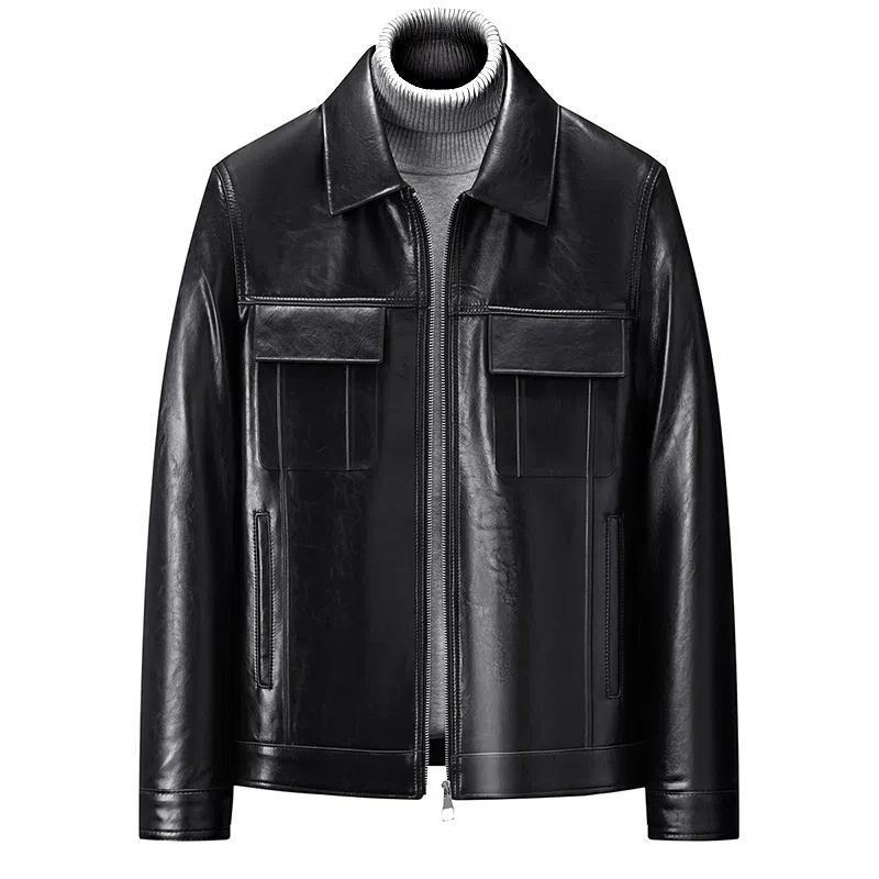 袋鼠 轻奢简约商务轻熟风舒适阔挺亲肤时尚都市通勤优雅气质真皮羊皮纯色换季保暖耐磨皮衣 男女同款