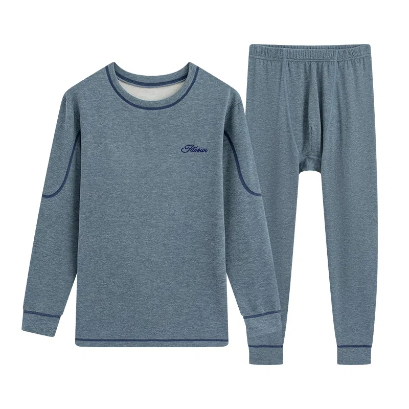 贴身领域 发热柔软抗寒长袖长裤保暖套装 男款