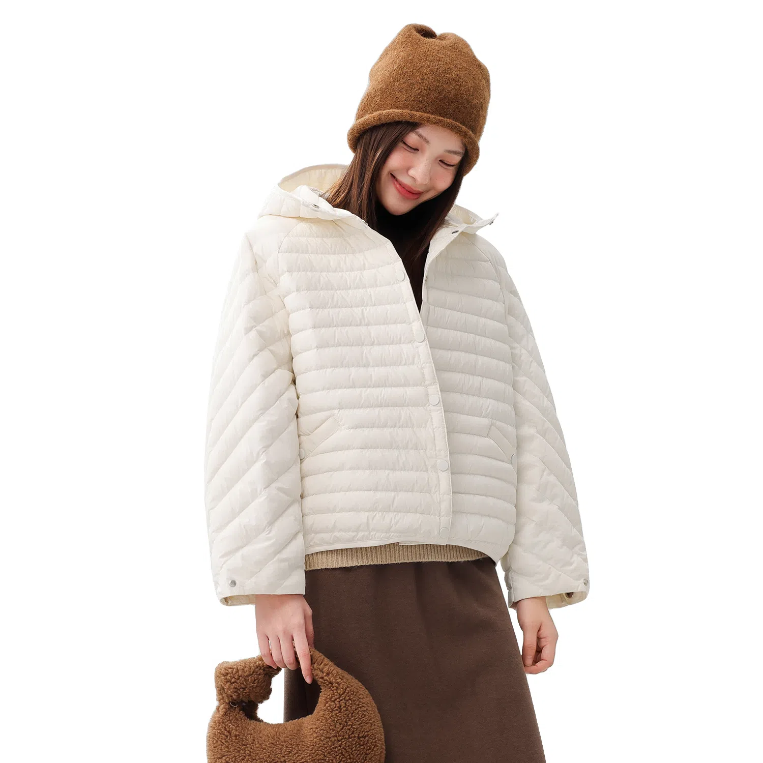 鸭鸭 轻盈保暖简约设计舒适面料百搭时尚休闲纯色羽绒服 女款