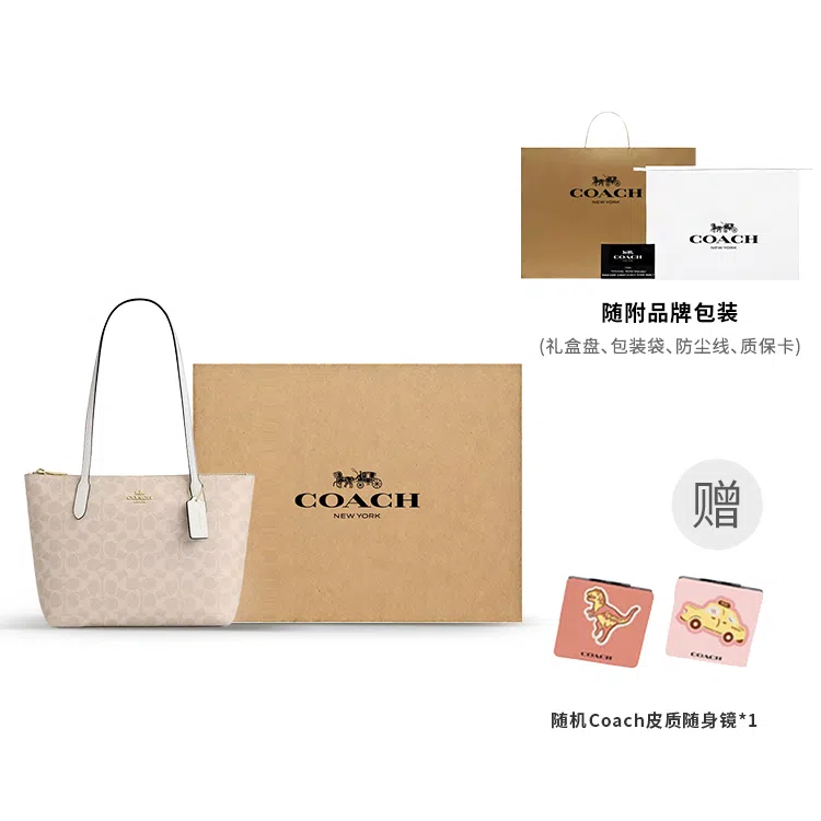 Coach Fiona 24 Tote Bag Small Beige
