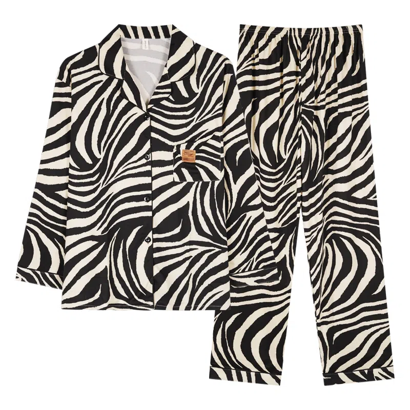 莫代尔 春秋季宽松显瘦个性舒适柔软亲肤细腻时尚百搭长袖长裤家居服可外穿睡衣套装 女款