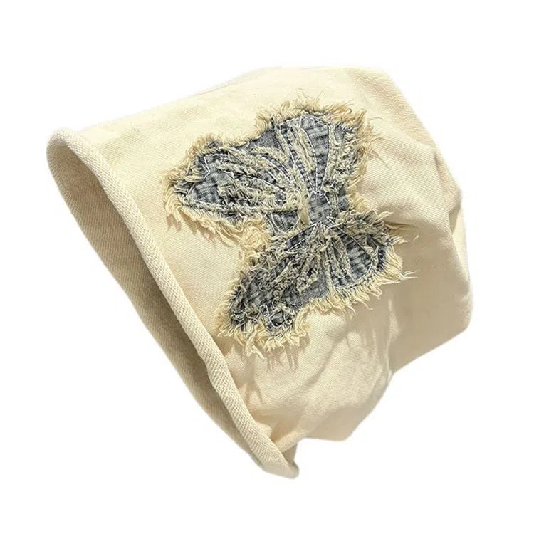 祎步康 韩式小众设计感蝴蝶结刺绣显脸小#好运 涤纶 帽子 女款