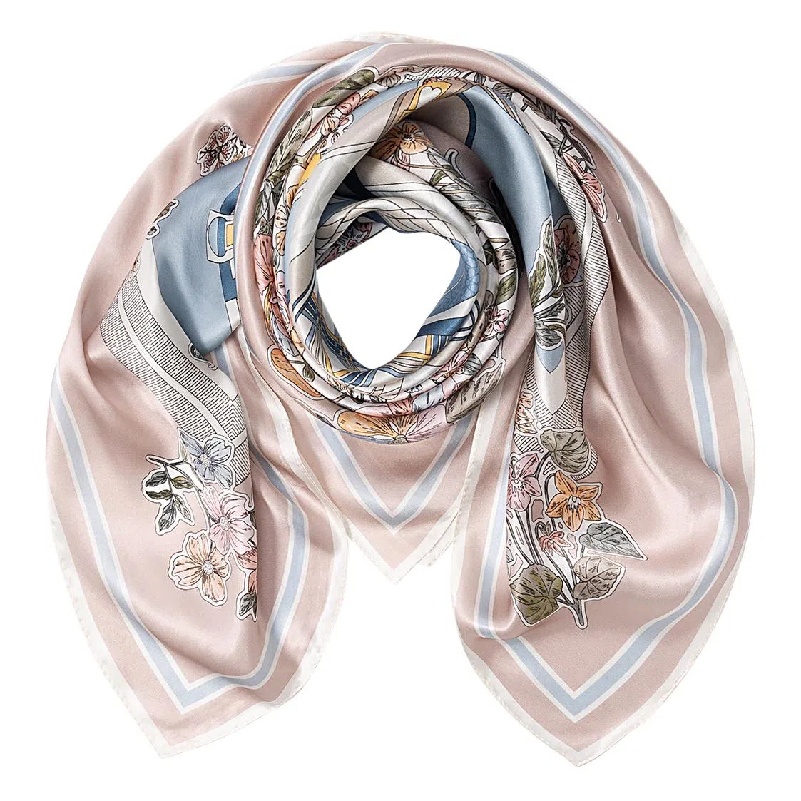 一米画纱 婉约江南中式真丝大方巾时尚印花舒适独特图案优雅百搭 桑蚕丝 丝巾 女款