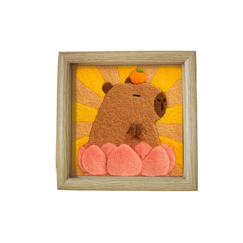 猴大使 羊毛毡戳戳乐相框画 治愈安抚 玩偶周边