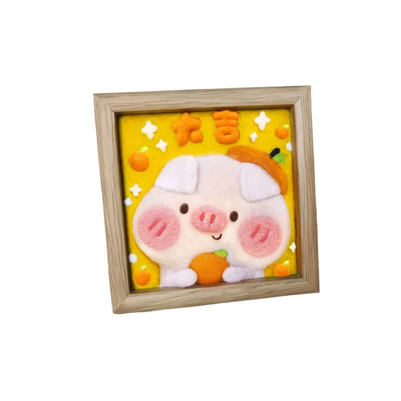 猴大使 羊毛毡戳戳乐相框画 治愈安抚 玩偶周边