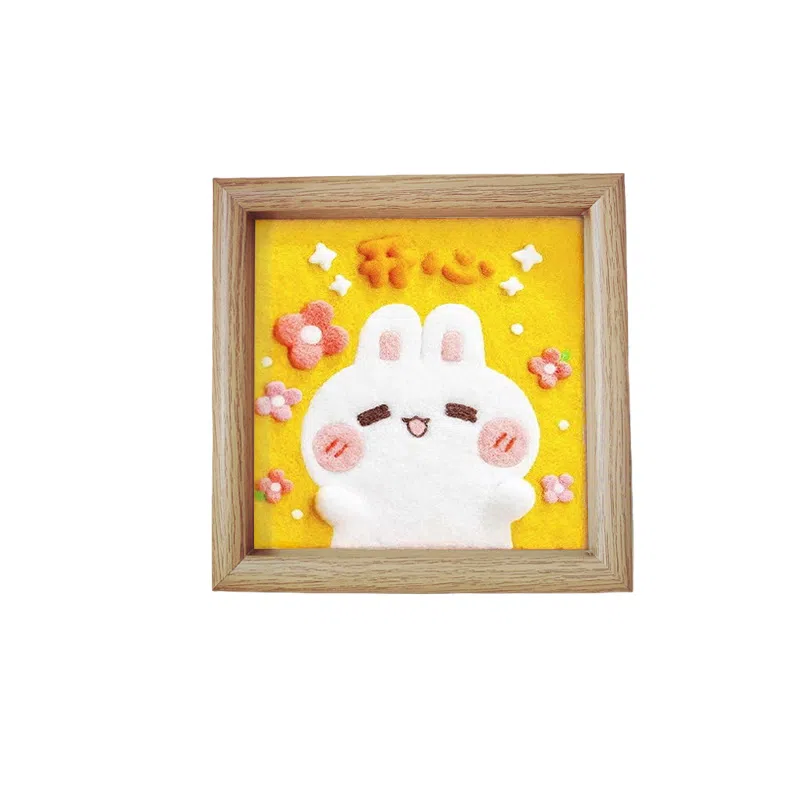 猴大使 羊毛毡戳戳乐相框画 治愈安抚 玩偶周边