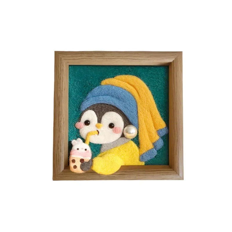 猴大使 羊毛毡戳戳乐相框画 治愈安抚 玩偶周边
