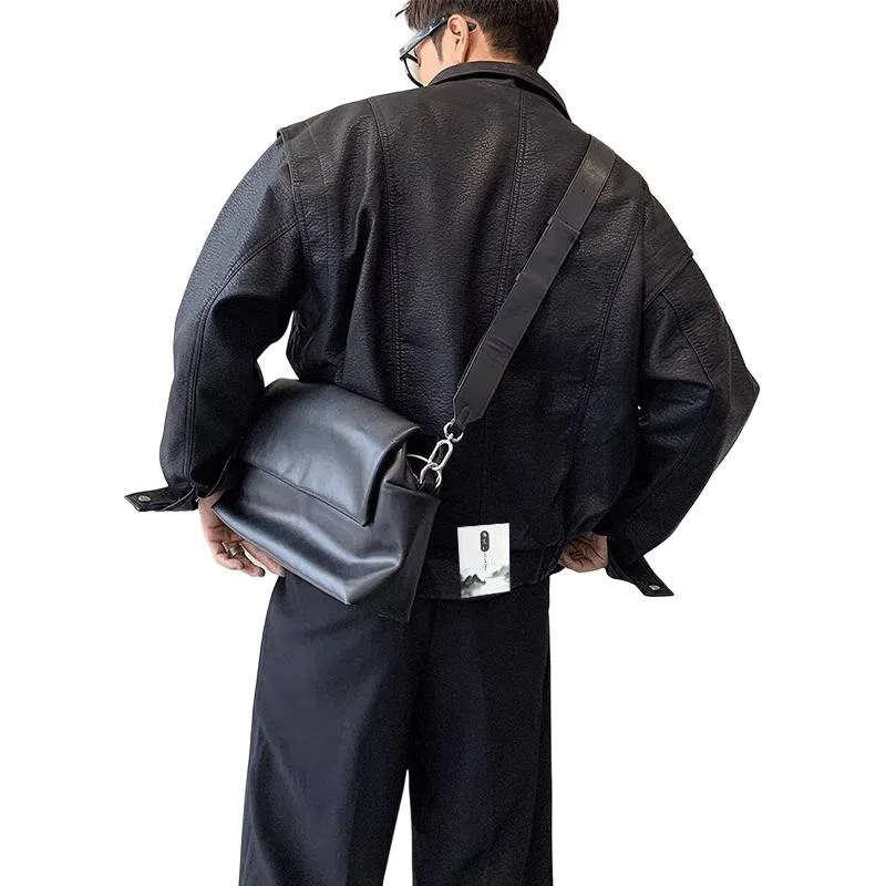 【复古做旧美拉德色系机车外套】布客行 酷飒不羁狂野硬朗摇滚叛逆霸气有型基础防风宽松短款潮酷前卫翻领百搭皮衣夹克 男女同款