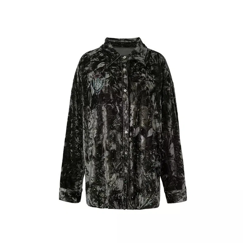TCH Velvet Rhinestone Shirt