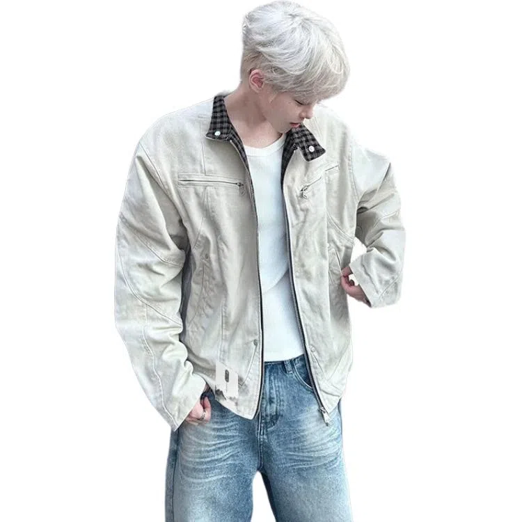 【城市冒险者工装机能装备外套】布客行 重磅面料拼接格纹细节打造复古高街感通勤日常防风防水保暖无缝切换拒绝撞衫夹克 男女同款