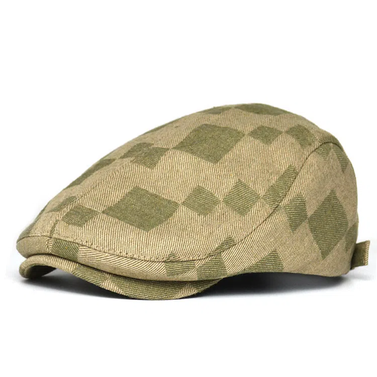 浪莎 英伦风格子纹复古时髦街拍出行百搭休闲画家帽潮流时尚 棉 贝雷帽 女款