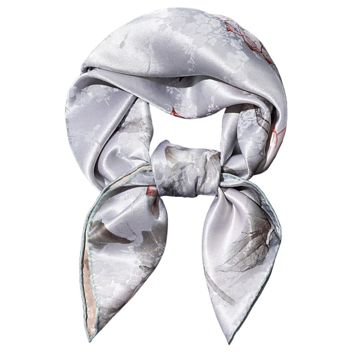 一米画纱 中式古典花园系列复古花萝方巾外搭出游气质国风双面双色 桑蚕丝 丝巾 女款