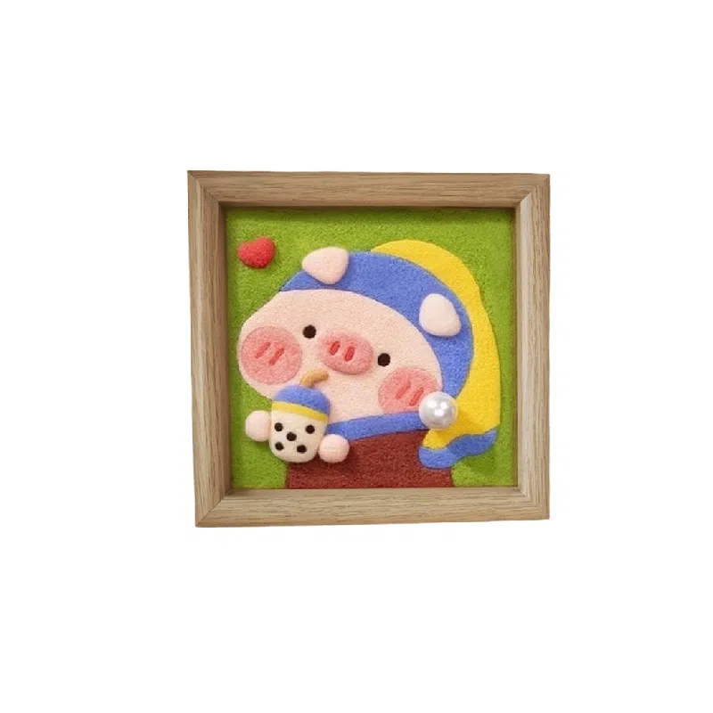 猴大使 羊毛毡戳戳乐相框画 治愈安抚 玩偶周边