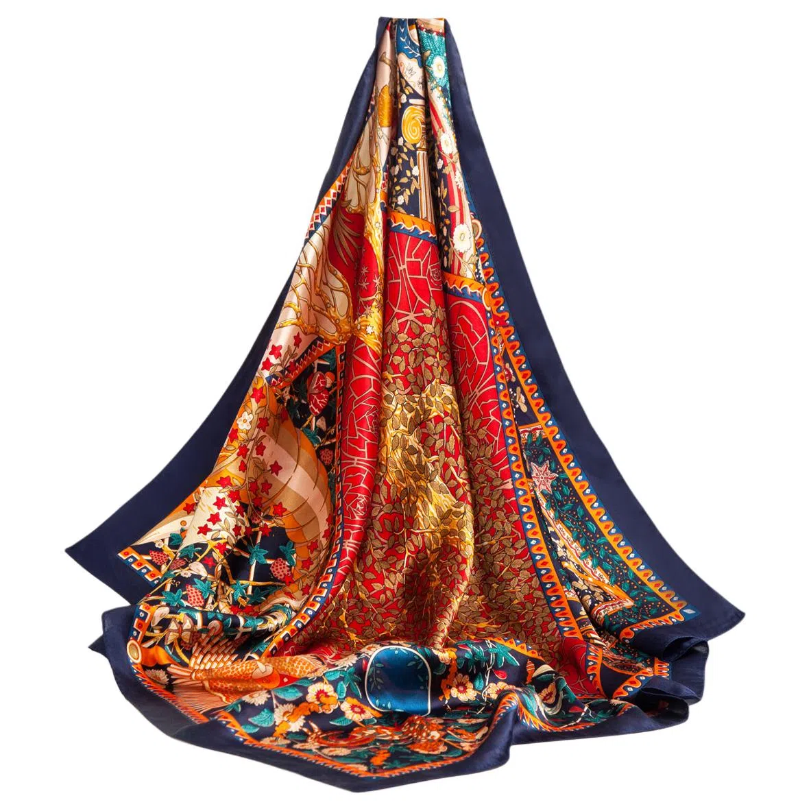 一米画纱 婉约江南中式真丝大方巾时尚印花舒适独特图案优雅百搭 桑蚕丝 丝巾 女款