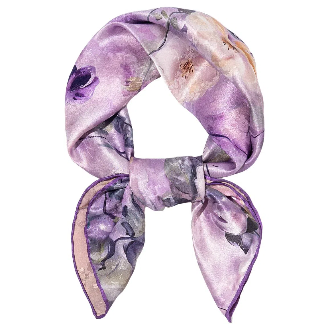 一米画纱 中式古典花园系列复古花萝方巾外搭出游气质国风双面双色 桑蚕丝 丝巾 女款