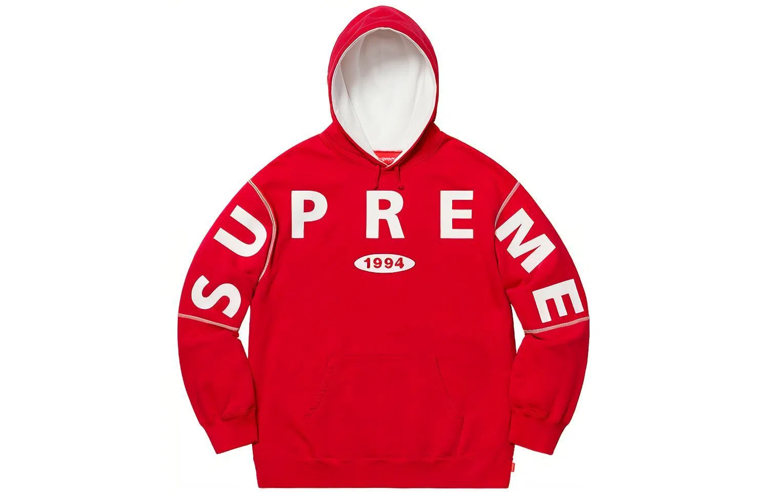 Supreme FW19 Week 1 Spread Logo Hoodie Red