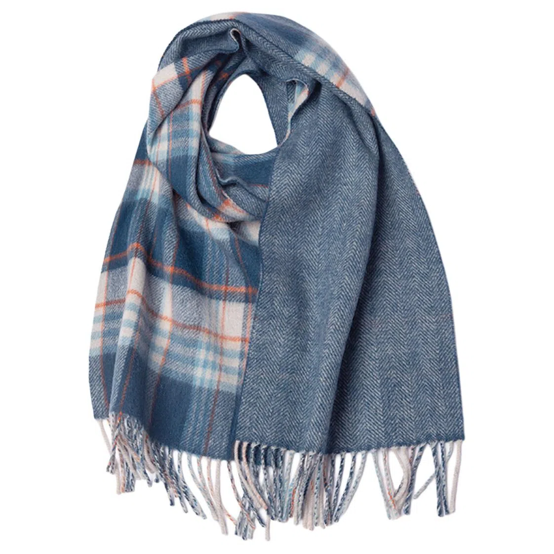 红豆 柔软保暖时尚百搭格子 羊毛 绒线围巾 男款