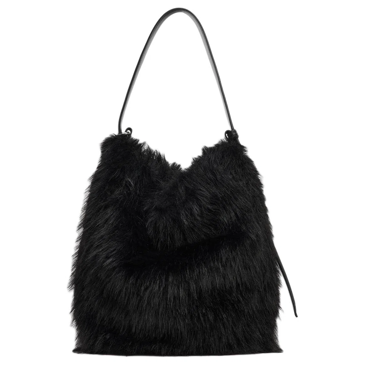 ZARA Metal Detail Bucket Bag Black