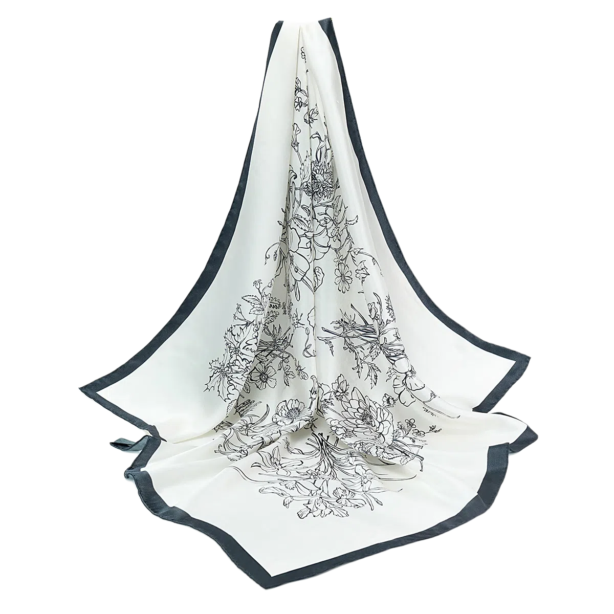 一米画纱 婉约江南中式真丝大方巾时尚印花舒适独特图案优雅百搭 桑蚕丝 丝巾 女款