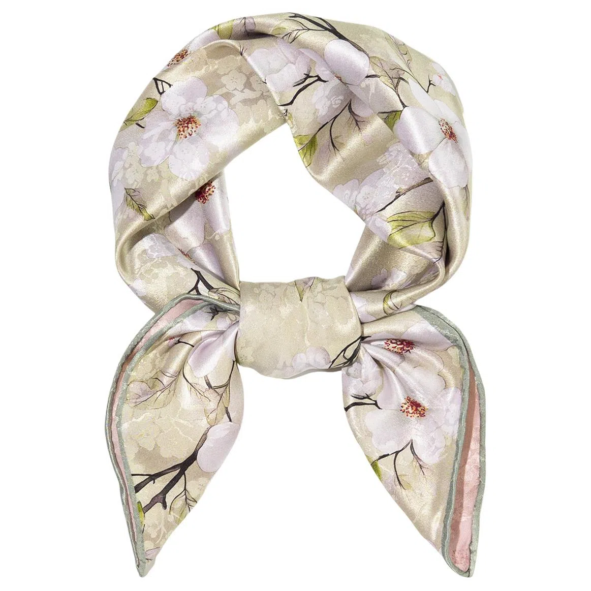 一米画纱 中式古典花园系列复古花萝方巾外搭出游气质国风双面双色 桑蚕丝 丝巾 女款