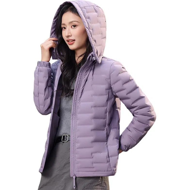 鸭鸭 秋冬休闲百搭短款连帽舒适保暖外套羽绒服 女款