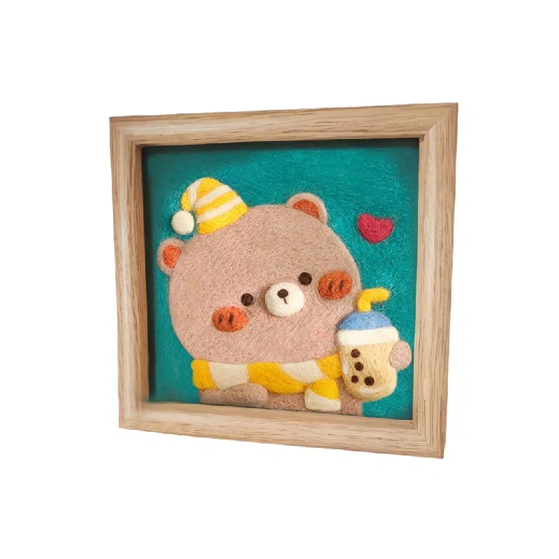 猴大使 羊毛毡戳戳乐相框画 治愈安抚 玩偶周边