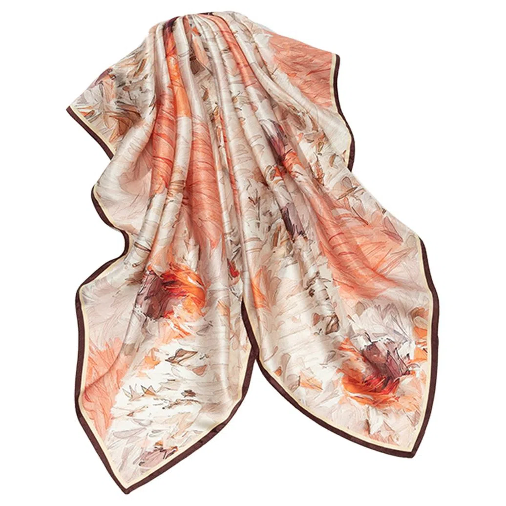 一米画纱 婉约江南中式真丝大方巾时尚印花舒适独特图案优雅百搭 桑蚕丝 丝巾 女款