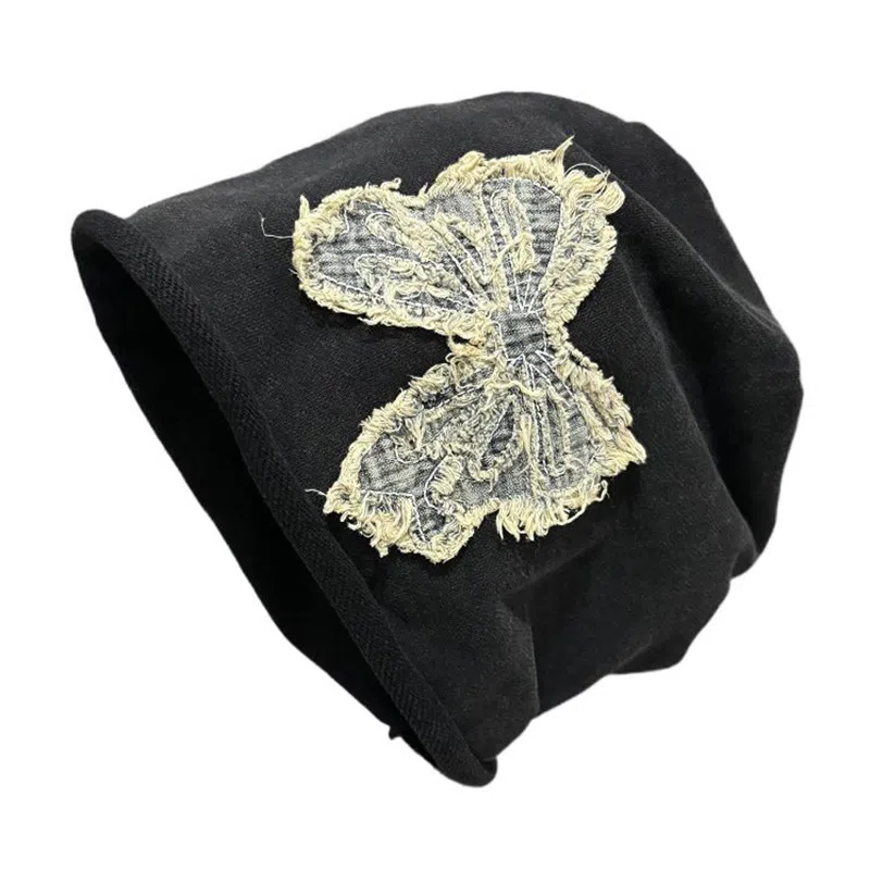 祎步康 韩式小众设计感蝴蝶结刺绣显脸小#好运 涤纶 帽子 女款