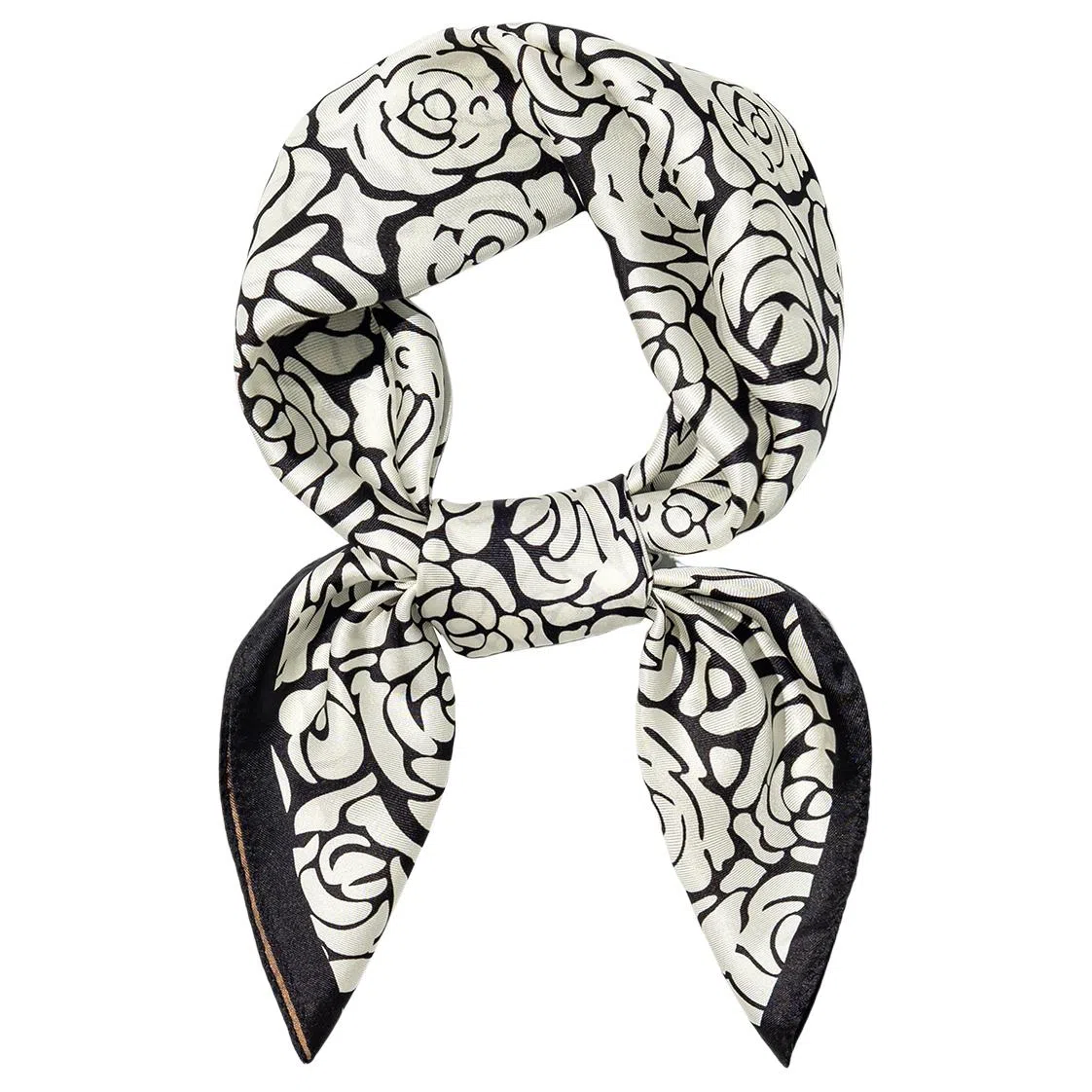 一米画纱 双面双色斜纹绸精致工艺喷绘真丝方巾优雅气质西装领巾 桑蚕丝 丝巾 女款