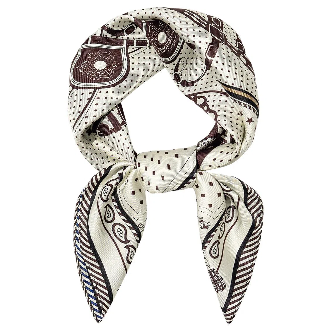 一米画纱 双面双色斜纹绸精致工艺喷绘真丝方巾优雅气质西装领巾 桑蚕丝 丝巾 女款