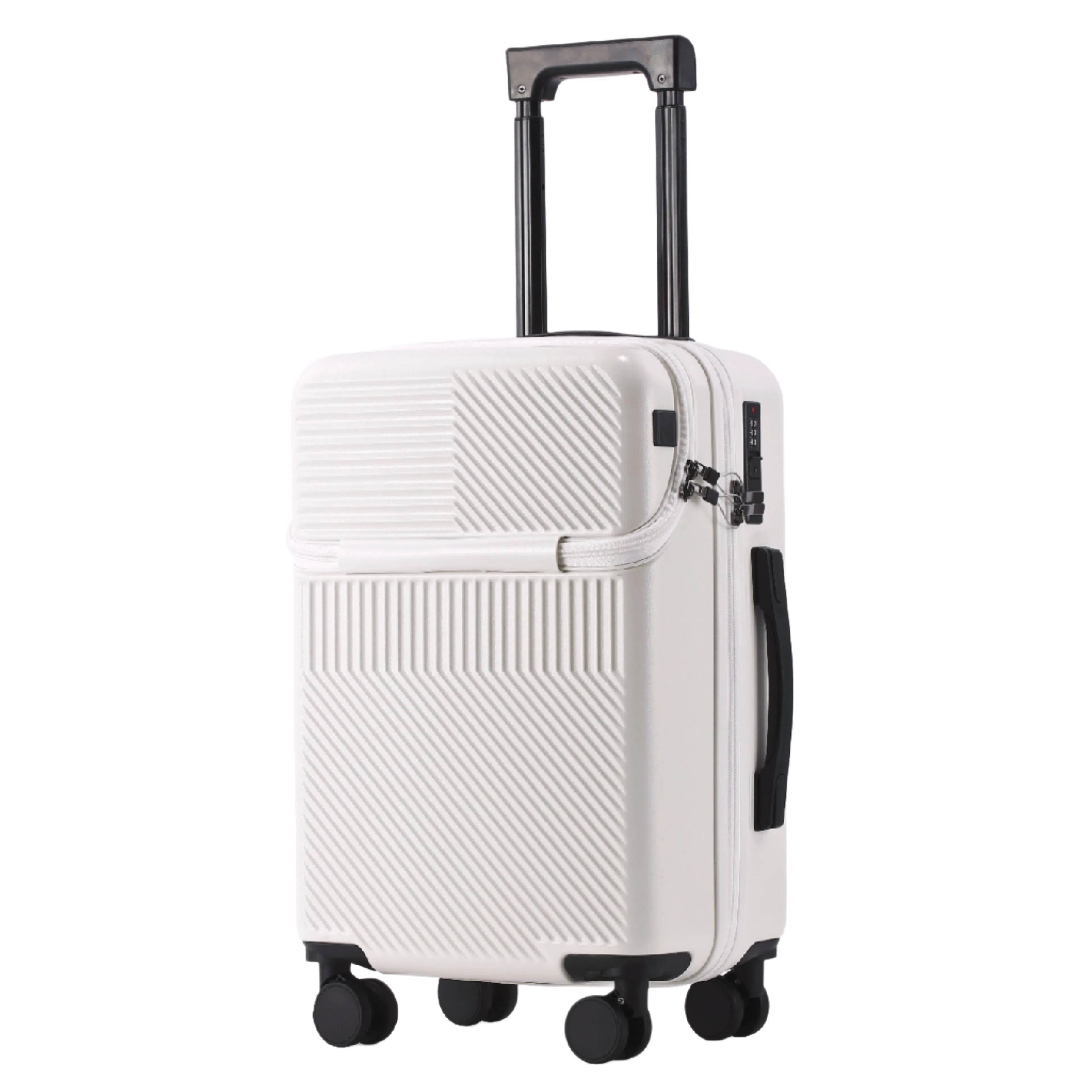 游帝 前开口多功能 带杯架充电口 万向轮旅行箱 男女同款情侣款