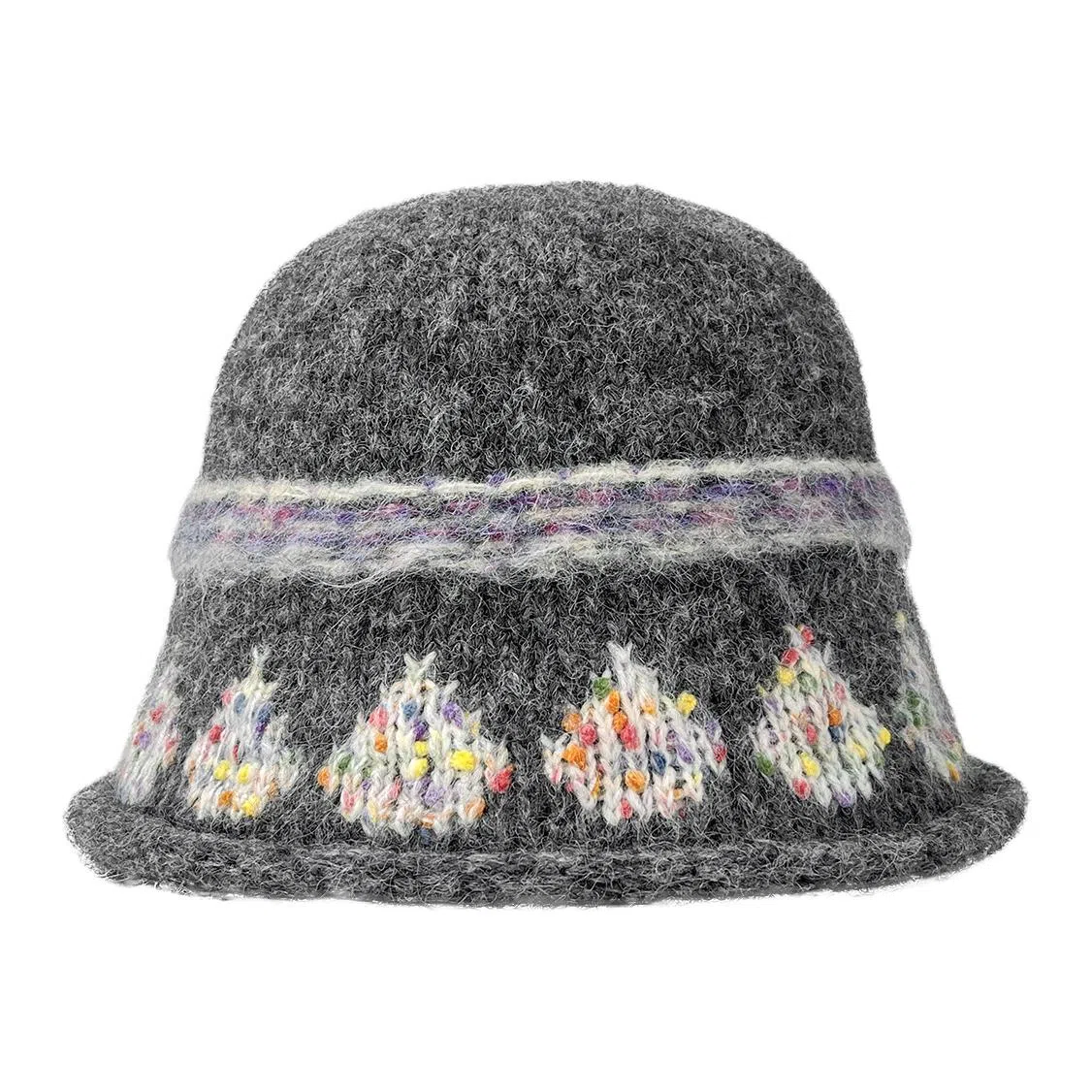 艾佳微 费尔岛风提花针织秋冬季显脸小套头帽百搭 腈纶 绒线帽 男女同款情侣款