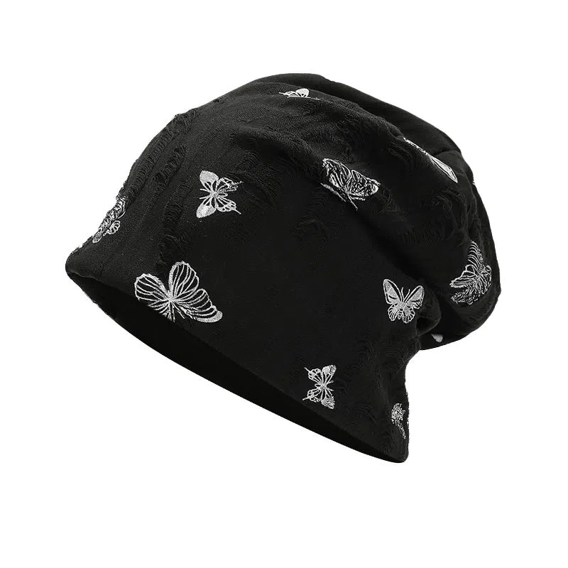 艾佳微 百搭休闲日系蝴蝶大头围氛围感韩版#好运 棉涤 帽子 男女同款情侣款