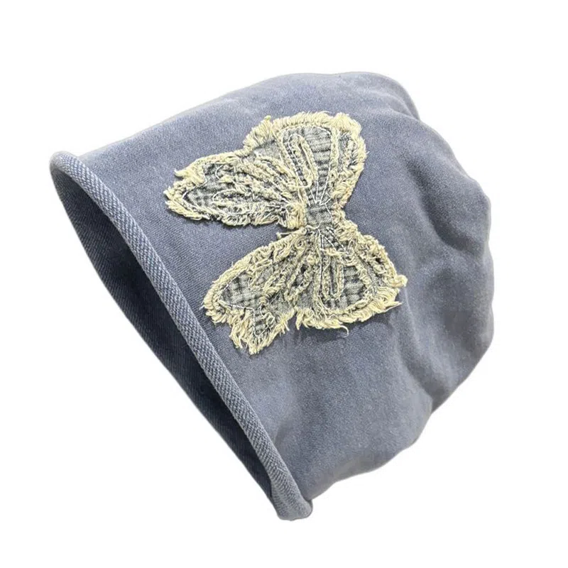 祎步康 韩式小众设计感蝴蝶结刺绣显脸小#好运 涤纶 帽子 女款