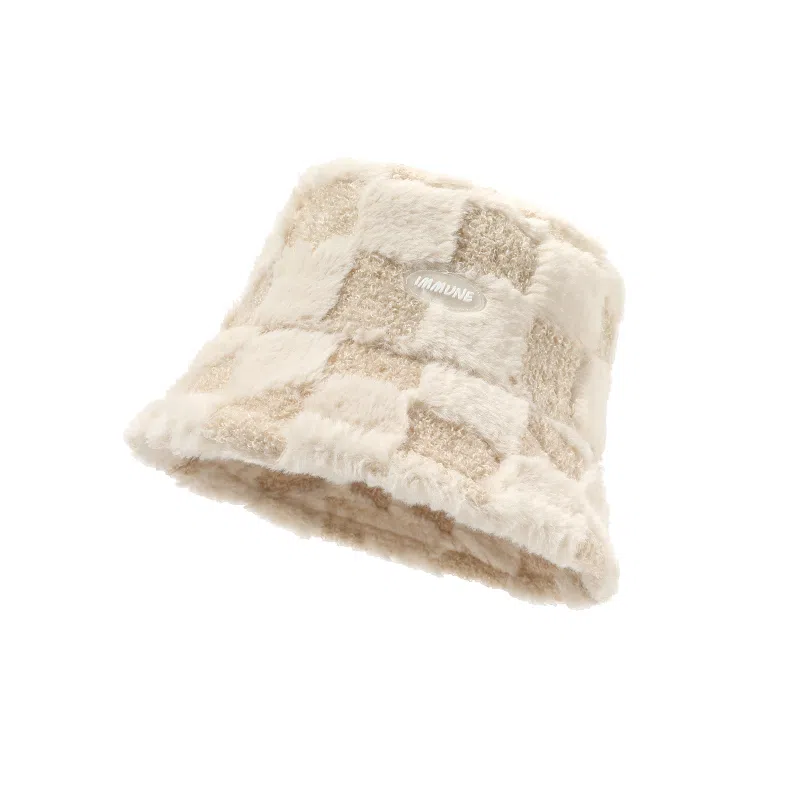 稻草人 百搭时尚显脸小保暖加厚格子 聚酯纤维 渔夫帽 女款