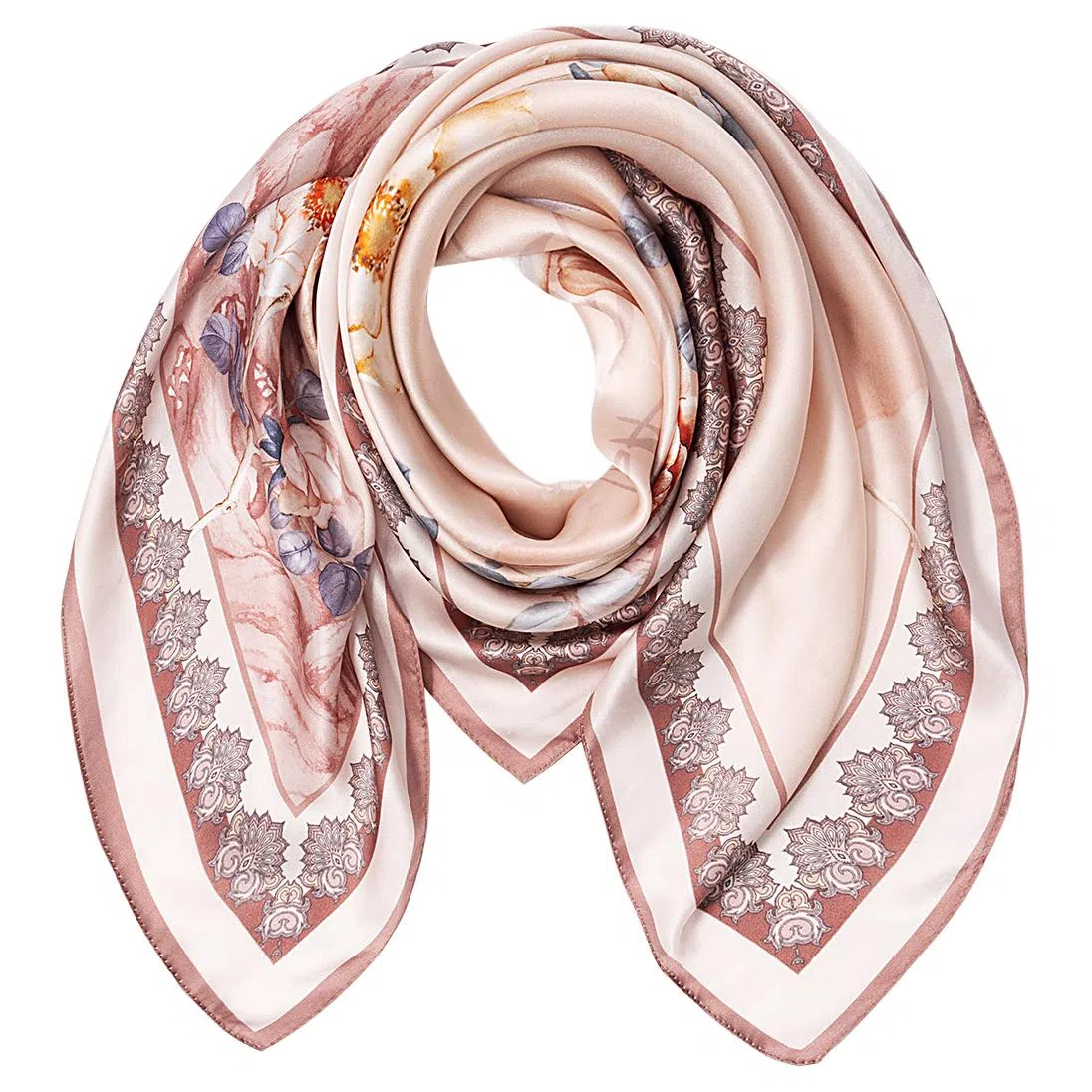 一米画纱 婉约江南中式真丝大方巾时尚印花舒适独特图案优雅百搭 桑蚕丝 丝巾 女款