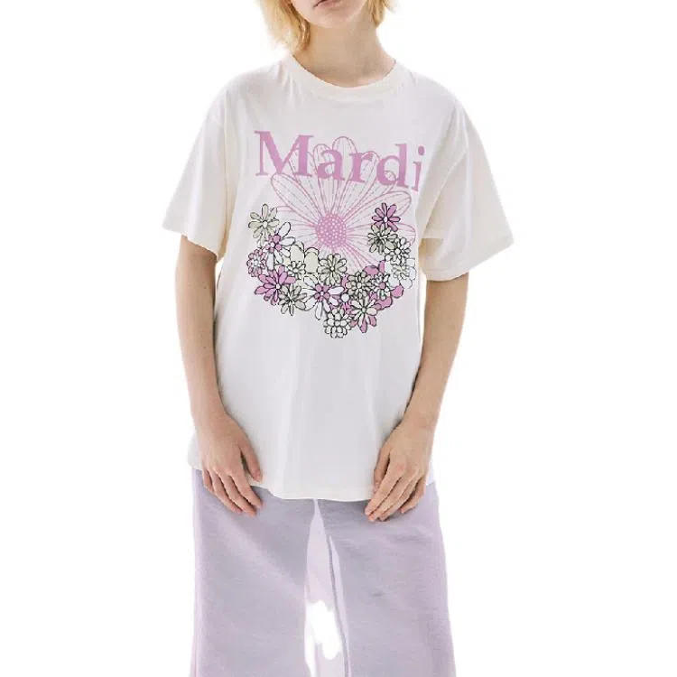 MARDI MERCREDI TSHIRT FLOWERMARDI JARDIN_CREAM PINKLAVENDER FW25T